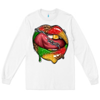 White juneteenth day lips Long Sleeve Tee - texasbilliewilder