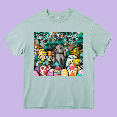 Easter Heavy Core Tee Designed By Cowhidedigitalart