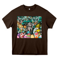 Chocolate Brown easter Heavy Core Tee - CowhideDigitalArt