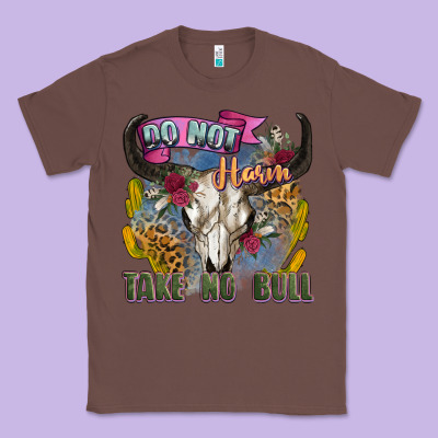 Do Not Harm Take No Bull Cow Skull Classic Tee Designed By Zillion Design Studio