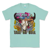 Seafoam do not harm take no bull cow skull Classic Tee - Zillion Design Studio