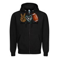 Black peace love football Zipper Hoodie - RanaPortraitStore