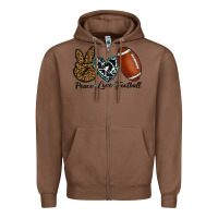 Chestnut peace love football Zipper Hoodie - RanaPortraitStore