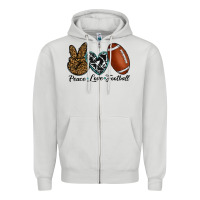 Dove Grey peace love football Zipper Hoodie - RanaPortraitStore