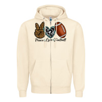Sandshell peace love football Zipper Hoodie - RanaPortraitStore