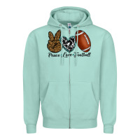 Seafoam peace love football Zipper Hoodie - RanaPortraitStore