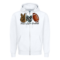 White peace love football Zipper Hoodie - RanaPortraitStore