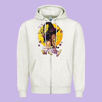 Be Witchy Black Witch Zipper Hoodie Designed By Texasbilliewilder