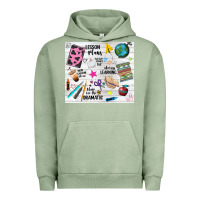 Pigment Oil Green teacher always learning Urban Hoodie - NancyCooperArtShop