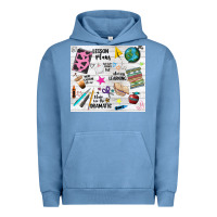 Pigment Pebble Blue teacher always learning Urban Hoodie - NancyCooperArtShop