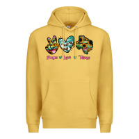 Antique Gold Peace Love Texas Premium Hoodie - RanaPortraitStore