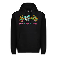 Black Peace Love Texas Premium Hoodie - RanaPortraitStore