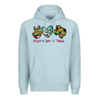 Blue Mist Peace Love Texas Premium Hoodie - RanaPortraitStore