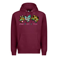 Burgundy Peace Love Texas Premium Hoodie - RanaPortraitStore
