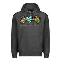 Charcoal Heather Peace Love Texas Premium Hoodie - RanaPortraitStore