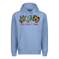 Colony Blue Peace Love Texas Premium Hoodie - RanaPortraitStore