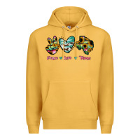Mustard Peace Love Texas Premium Hoodie - RanaPortraitStore