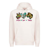 Pale Pink Peace Love Texas Premium Hoodie - RanaPortraitStore