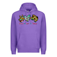 Purple Peace Love Texas Premium Hoodie - RanaPortraitStore
