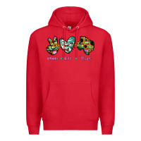 Red Peace Love Texas Premium Hoodie - RanaPortraitStore