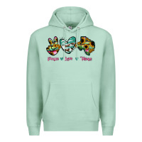 Seafoam Peace Love Texas Premium Hoodie - RanaPortraitStore