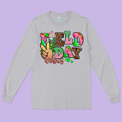 Field Day Vibes Long Sleeve Tee Designed By Adodesignshop