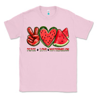 Bubblegum Pink peace love watermelon Classic Tee - texasbilliewilder