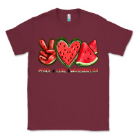 Burgundy peace love watermelon Classic Tee - texasbilliewilder