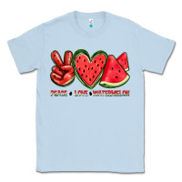 Dusty Blue peace love watermelon Classic Tee - texasbilliewilder