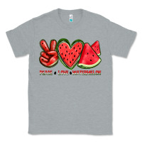 Heather Grey peace love watermelon Classic Tee - texasbilliewilder