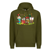 Army Green camp coffee drink Premium Hoodie - MaliasSmallBusiness