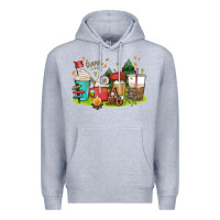 Heather Grey camp coffee drink Premium Hoodie - MaliasSmallBusiness