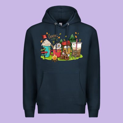 Camp Coffee Drink Premium Hoodie Designed By Maliassmallbusiness