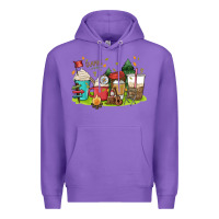Purple camp coffee drink Premium Hoodie - MaliasSmallBusiness