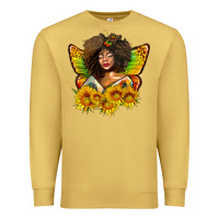 Antique Gold butterfly afro woman juneteenth Premium Sweatshirt - AdoDesignShop