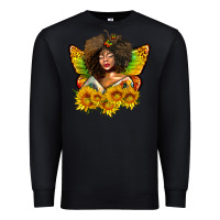 Black butterfly afro woman juneteenth Premium Sweatshirt - AdoDesignShop