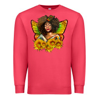 Cardinal butterfly afro woman juneteenth Premium Sweatshirt - AdoDesignShop
