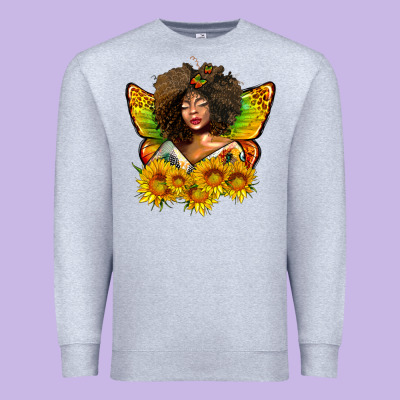 Butterfly Afro Woman Juneteenth Premium Sweatshirt Designed By Adodesignshop