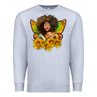Heather Grey butterfly afro woman juneteenth Premium Sweatshirt - AdoDesignShop