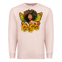 Pale Pink butterfly afro woman juneteenth Premium Sweatshirt - AdoDesignShop