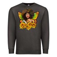 Smoke butterfly afro woman juneteenth Premium Sweatshirt - AdoDesignShop