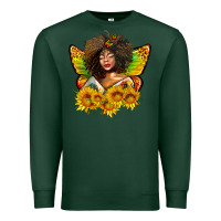 Sports Green butterfly afro woman juneteenth Premium Sweatshirt - AdoDesignShop
