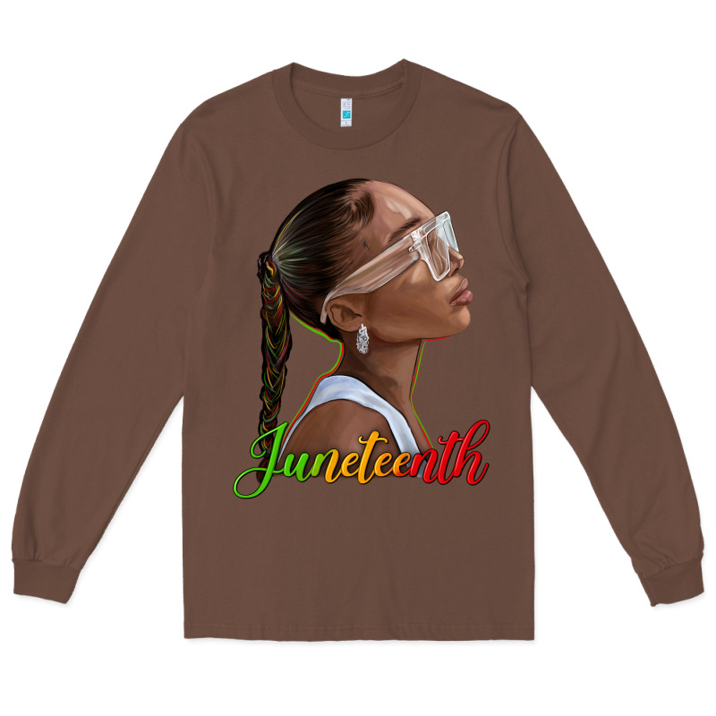 Juneteenth Black Woman Long Sleeve Tee by texasbilliewilder | Teevron