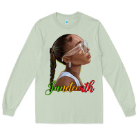 Matcha juneteenth black woman Long Sleeve Tee - texasbilliewilder