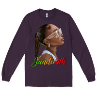 Plum juneteenth black woman Long Sleeve Tee - texasbilliewilder