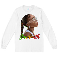 White juneteenth black woman Long Sleeve Tee - texasbilliewilder