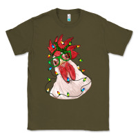 Army Green christmas rooster with lights Classic Tee - RanaPortraitStore