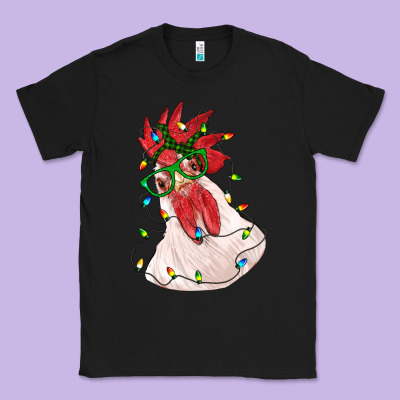 Christmas Rooster With Lights Classic Tee Designed By Ranaportraitstore