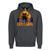 Smoke Black Cat Crossing Zipper Hoodie - texasbilliewilder