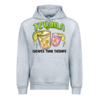 Heather Grey tequila cheaper than therapy Urban Hoodie - MaliasSmallBusiness